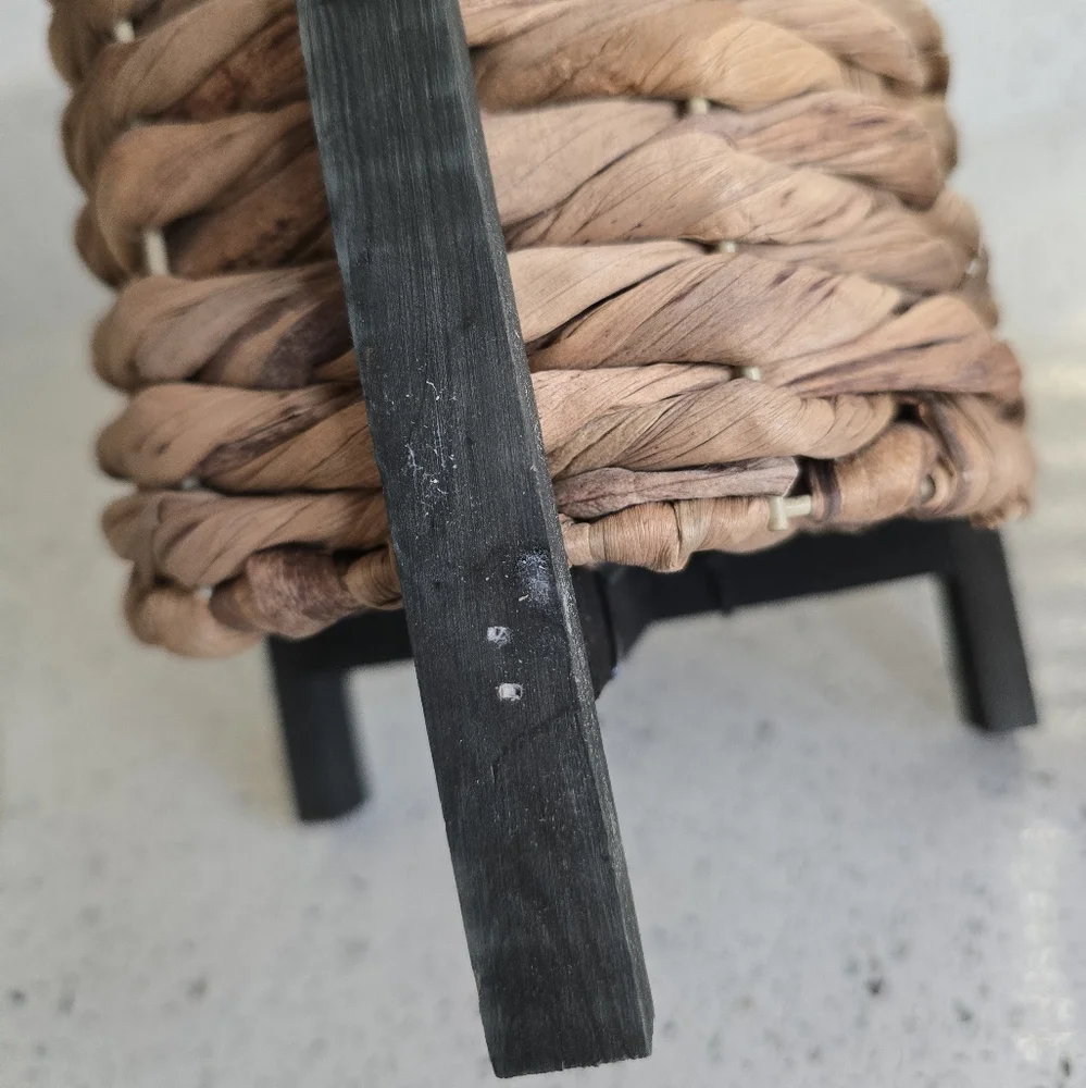 Target Woven Rattan Planters with Black Legs - Natural Brown
